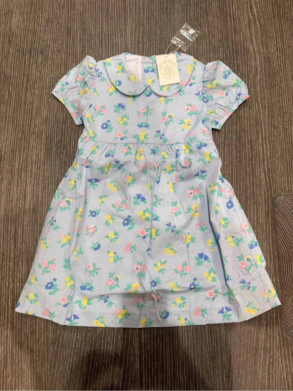 NWT TBBC size 8 Cindy Lou Sash Light Blue Floral Peter Pan Collar Dress